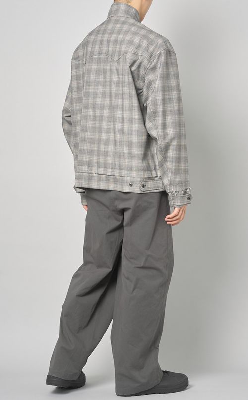 ウールチェックブルゾン