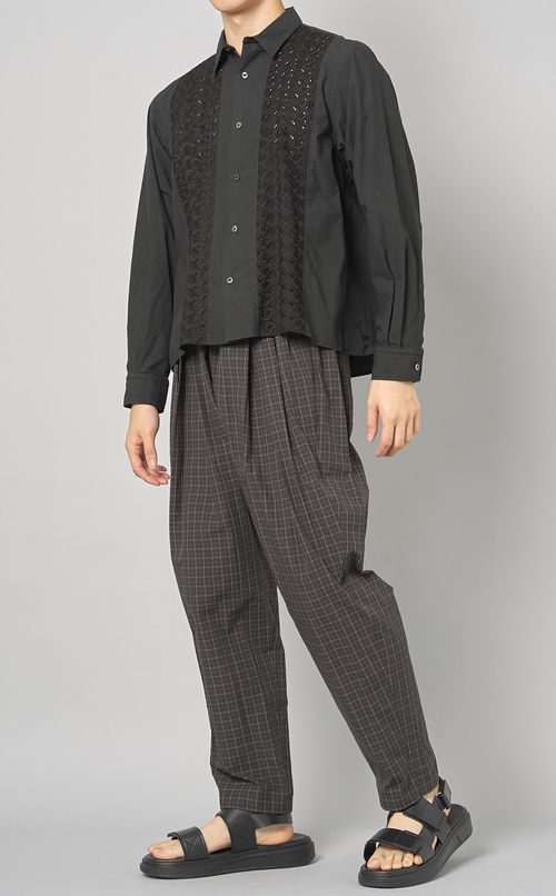 チェックワイドパンツ