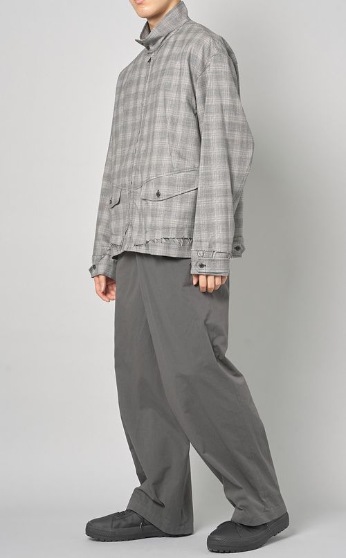 ウールチェックブルゾン