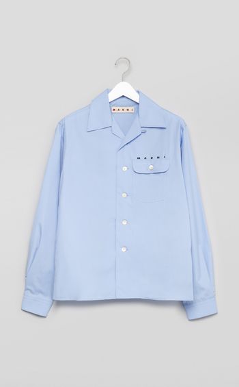 オープンカラーロゴシャツ