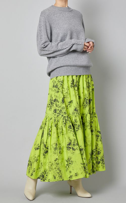 フラワープリントティアードスカート