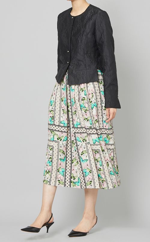 ふくれジャガードノーカラージャケット