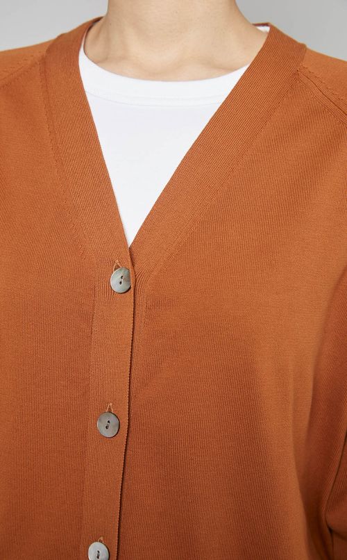 Vネックニットミドルカーディガン