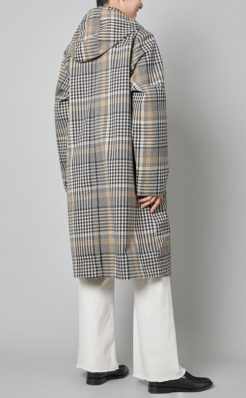 フードチェックコート