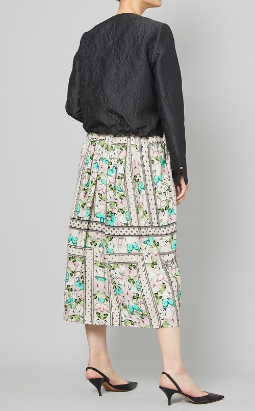 ふくれジャガードノーカラージャケット