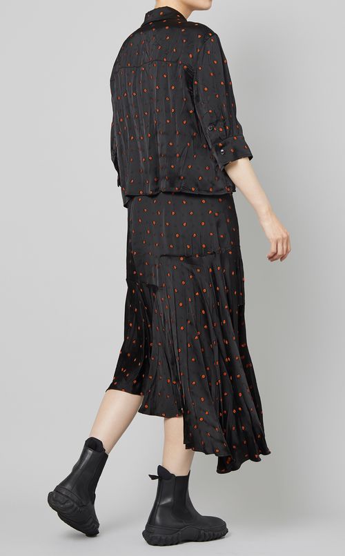 ローズジャガードクロップ丈ブラウス