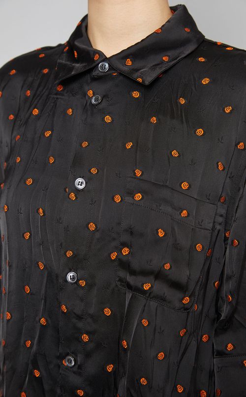 ローズジャガードクロップ丈ブラウス