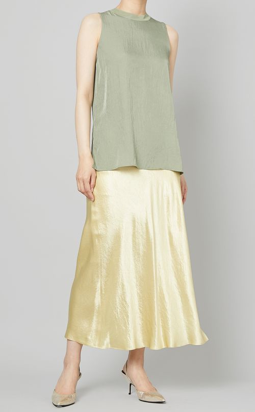 スリット入りバイアスロングスカート