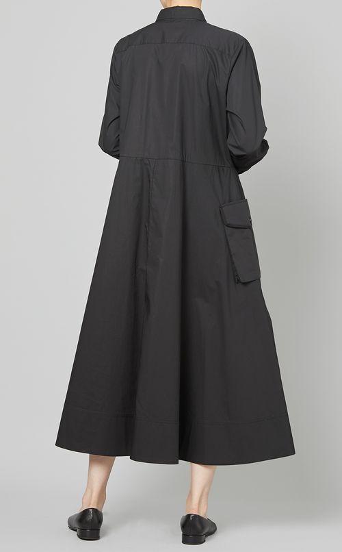 コットンフラップポケットフレアワンピース