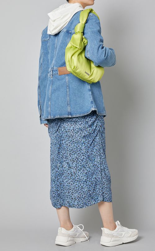 フラワープリントフロントボタンスカート