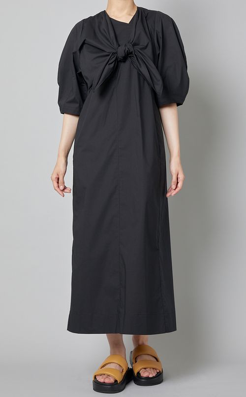 ノットハーフスリーブシャツワンピース