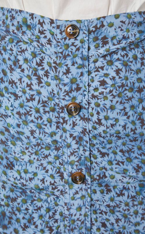 フラワープリントフロントボタンスカート