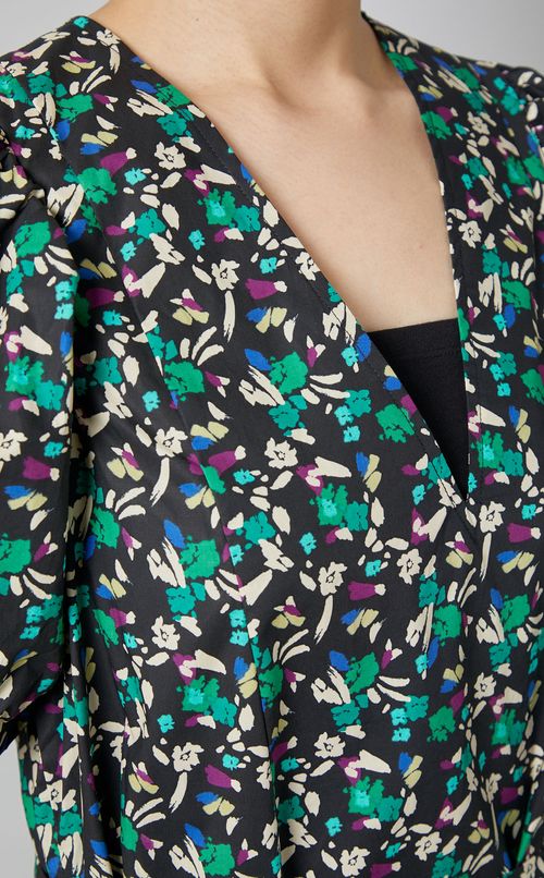 タイニーフラワープリントVネックドレス