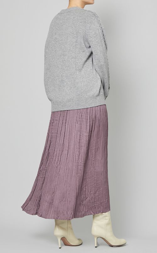 細プリーツミディスカート