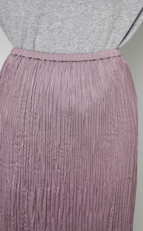 細プリーツミディスカート