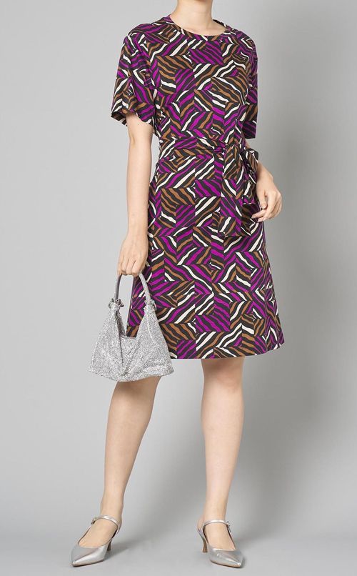 プリントタイバックジャージワンピース