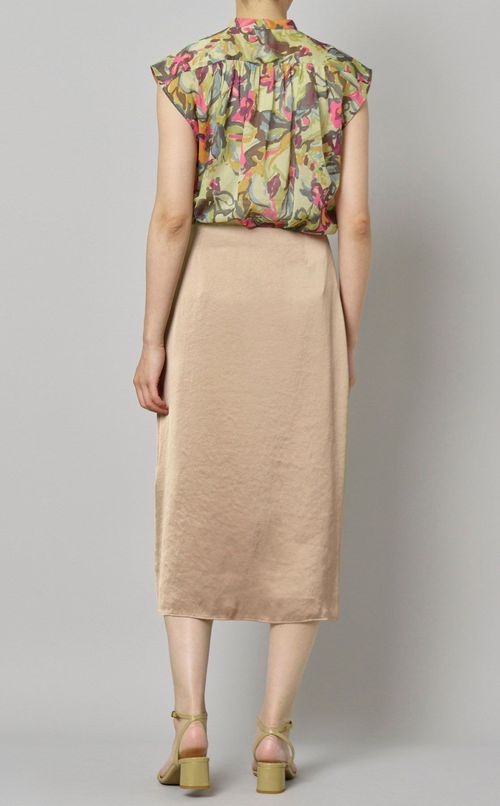 クラッシュサテンオーバーラップスカート