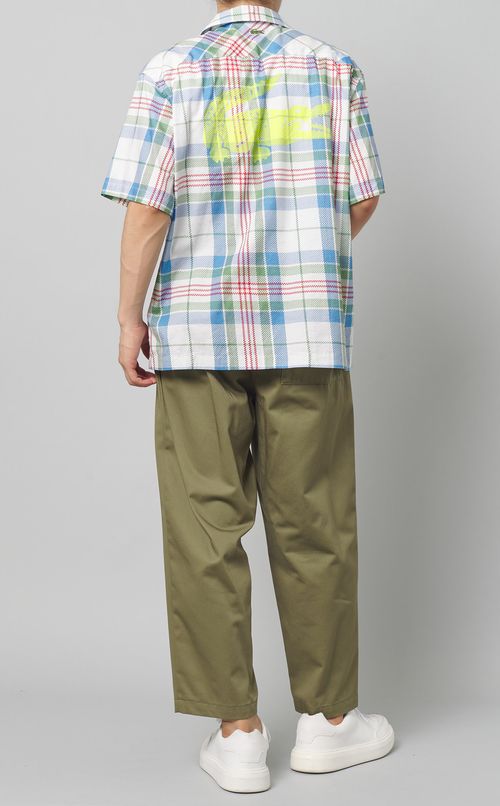 チェック柄オープンカラーシャツ