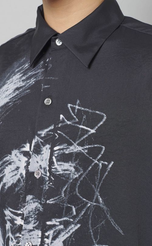 ドローイングプリントシャツ