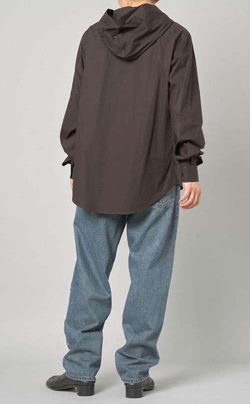 フーディポプリンシャツ