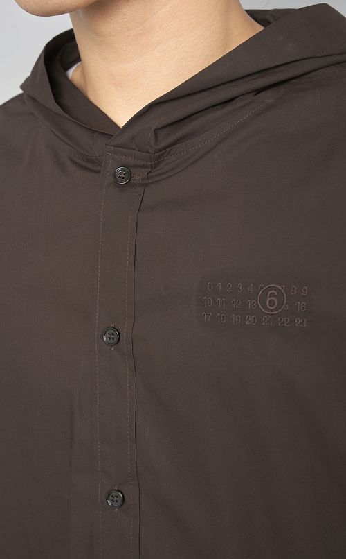 フーディポプリンシャツ