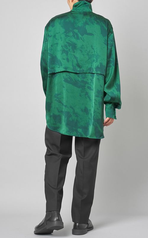 マーブルサテンレイヤードシャツ