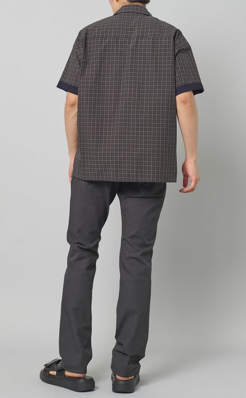 チェックジップポロ