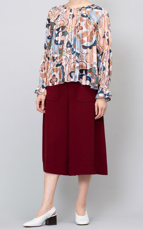 ウエストステッチボックスパンツ