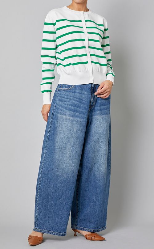 ボーダーニットカーディガン