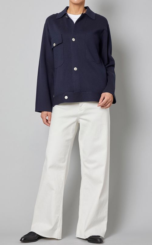 コットンシルクミラノリブブルゾン