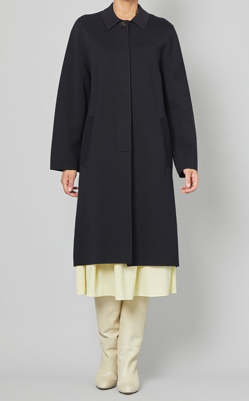 コットンニットステンカラーコート