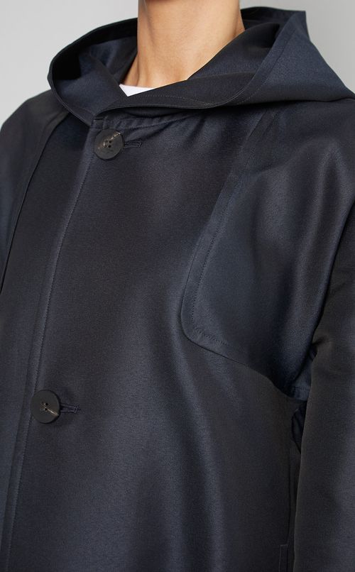 メモリーフーデッドラグランコート