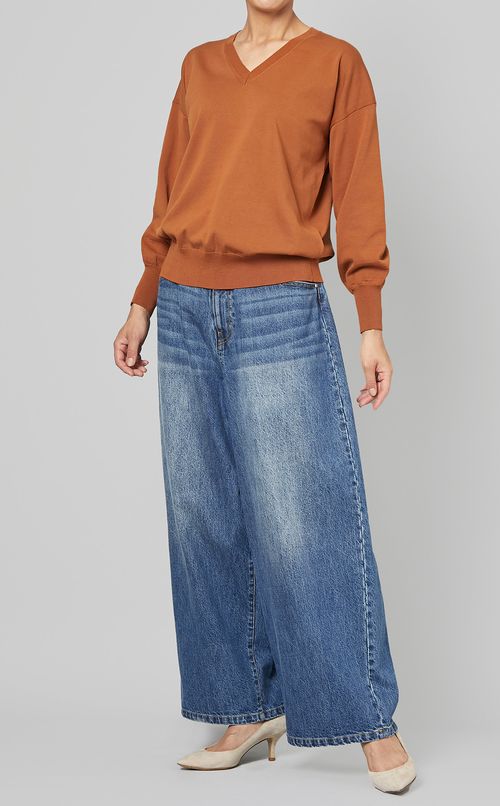 Vネックワイドニットプルオーバー