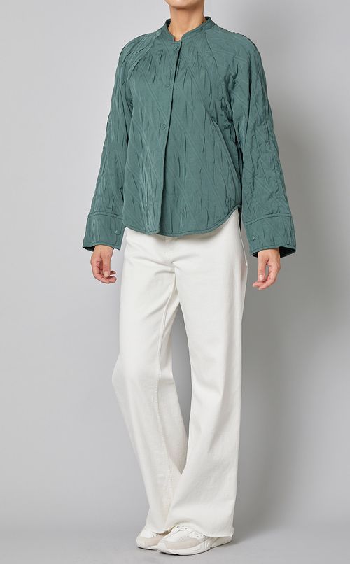 コットンシルクスタンドカラーブルゾン