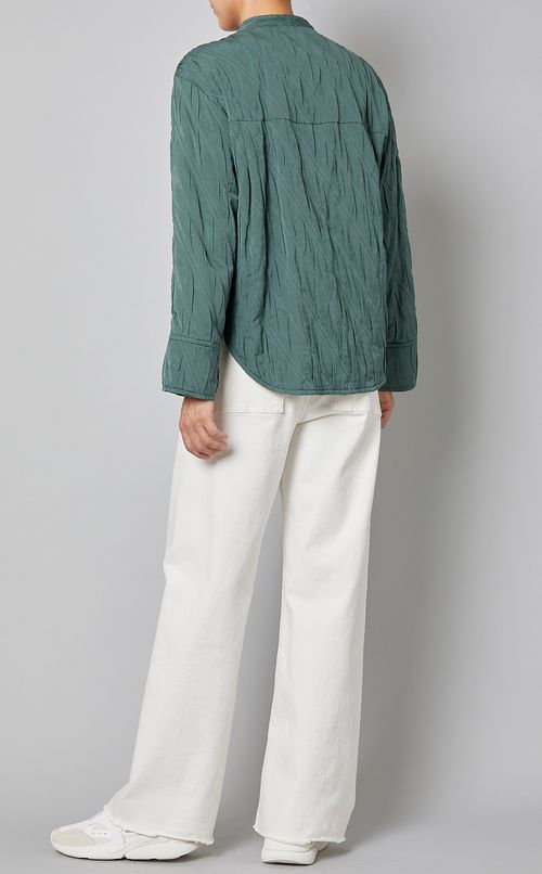 コットンシルクスタンドカラーブルゾン