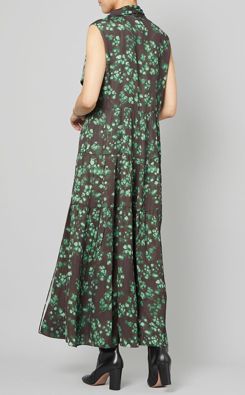 フラワープリントティアードワンピース