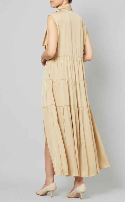 スタンドネックティアードワンピース