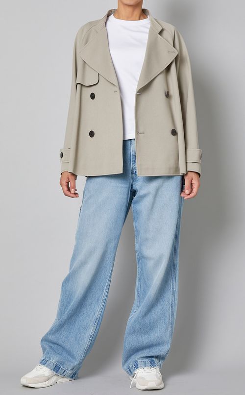 コットンウールショートトレンチコート