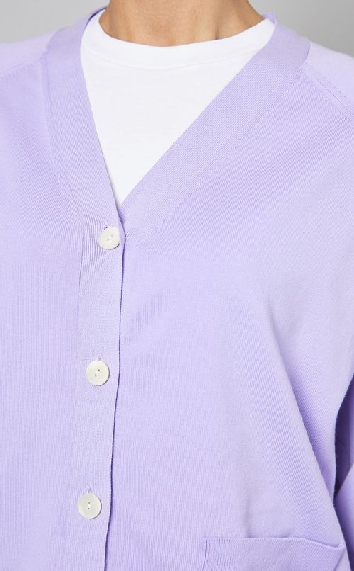 Vネックニットミドルカーディガン