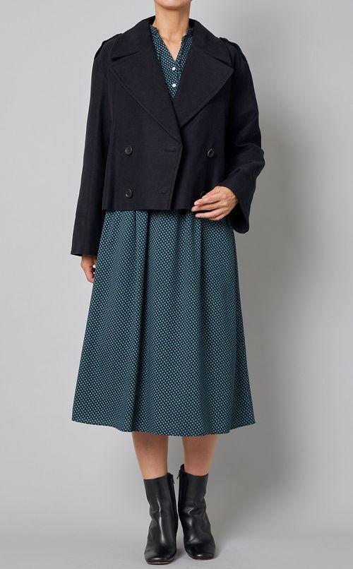 ジオメトリックプリントリボンワンピース