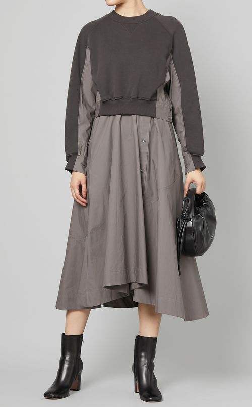 スウェットポプリンコンボワンピース