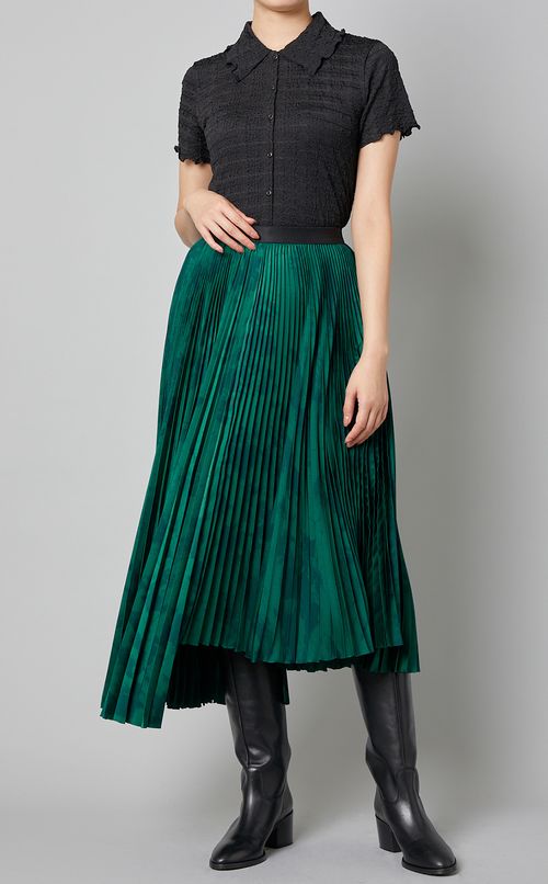 シャーリングポロカーディガントップス