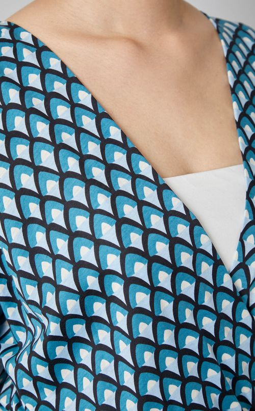 プリントカシュクールジャージワンピース