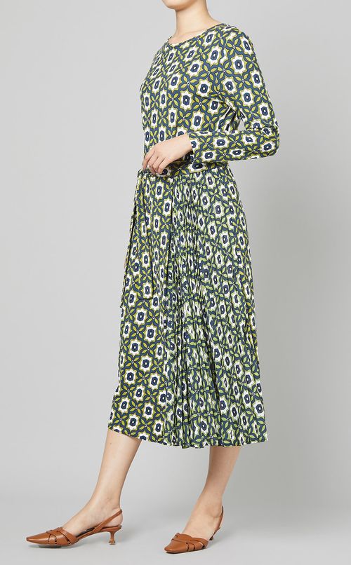 インターロックプリントジャージワンピース