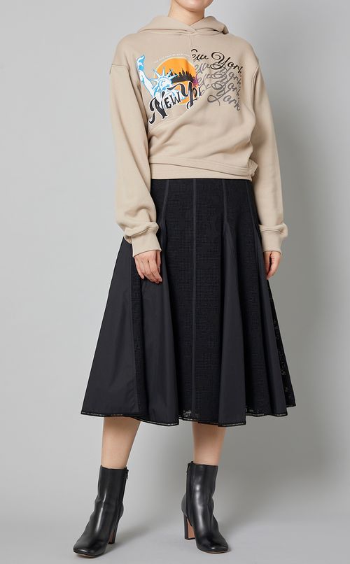 NYプリントフロントラップフーディー