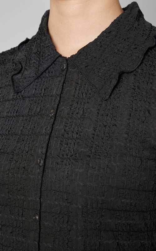 シャーリングポロカーディガントップス