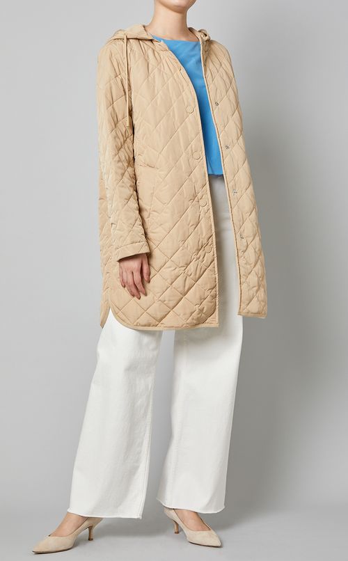 キルティングフーディコート