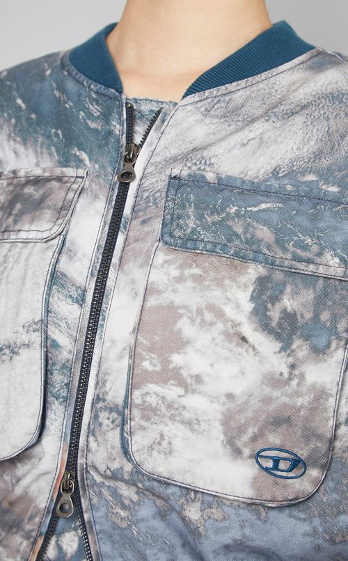 プリントジップショートブルゾン