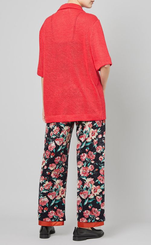フローラルプリントベロアパンツ