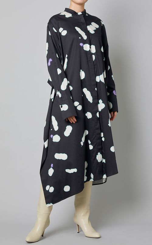 ギャラクシーアシンメトリーシャツドレス